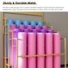 YXXSDP Floor Stand Yoga Mat Storage Rack, Commercial Gym 4-Tier Exercise Mats Organizer Holder, Hold 20 Foam Roller, Easy to Install (Color : Black) view 4