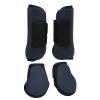 NDNCZDHC PU Horse Tendon Boots Set Elastic Shock Absorbing Protective Front Hind Horse Leg Guard for Off Road Competitions,Navy Blue(M) view 1
