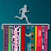 The Medal Hanger Shop | Male Runner | Brushed Stainless Steel | Double Bar | Medal Hanger Display Holder for Runners, Running Accessories | Made in Britain view 2