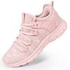 AOE Womens Fashion Walking Running Shoes Ultra Lightweight Breathable Mesh Tennis Shoes Non Slip Athletic Workout Gym Sneakers Pink Lace 9.5women / 8.5men view 1