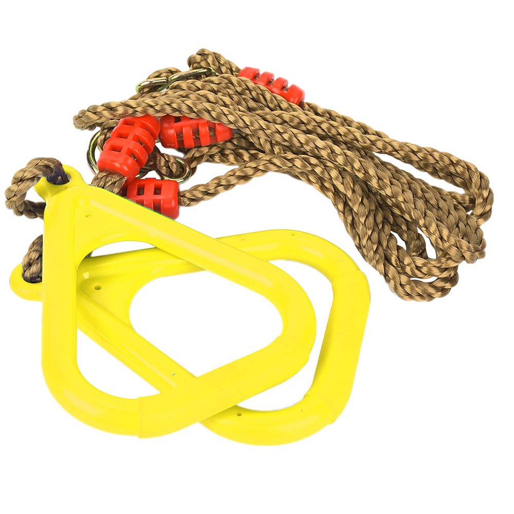 Gymnastic Ring, 300kg Load Bearing Adjustable Plastic Children Swing Ring, Sports Hanging Ring with Rope for Gym Workout Fitness Exercise (Yellow)