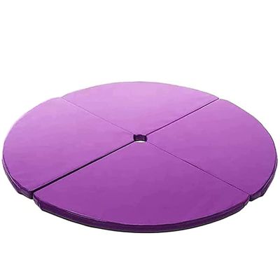 Dxcaicc Pole Dance Mat Folding Crash Mat Round 120cm Portable Fitness Pole Dance Fall Safety Padding Suitable for Beginners Gymnastics Safety Non-Slip Mat,Purple,Thickness 3cm