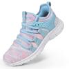 AOE Womens Fashion Walking Running Shoes Ultra Lightweight Breathable Mesh Tennis Shoes Non Slip Athletic Workout Gym Sneakers Blue Pink Lace 5.5women / 4.5men view 1