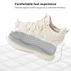 AOE Womens Fashion Walking Running Shoes Ultra Lightweight Breathable Mesh Tennis Shoes Non Slip Athletic Workout Gym Sneakers Beige Lace 5.5women / 4.5men view 3
