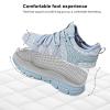 AOE Womens Fashion Walking Running Shoes Ultra Lightweight Breathable Mesh Tennis Shoes Non Slip Athletic Workout Gym Sneakers Blue Grey Lace 8.5women / 7.5men view 3