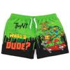 Teenage Mutant Ninja Turtles Boys Swim Shorts | Kids Graphic Swimming Pants | TMNT Drawstring Waistband Swimwear Trunks Black view 1