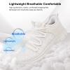 AOE Womens Fashion Walking Running Shoes Ultra Lightweight Breathable Mesh Tennis Shoes Non Slip Athletic Workout Gym Sneakers White Lace 7women / 6men view 2