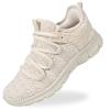 AOE Womens Fashion Walking Running Shoes Ultra Lightweight Breathable Mesh Tennis Shoes Non Slip Athletic Workout Gym Sneakers Beige Lace 4.5women / 3.5men view 1