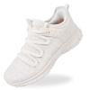 AOE Womens Fashion Walking Running Shoes Ultra Lightweight Breathable Mesh Tennis Shoes Non Slip Athletic Workout Gym Sneakers White Lace 8.5women / 7.5men view 1