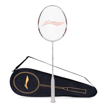 Li-Ning G-Force X5 Carbon Fibre Badminton Racket with Free Full Cover(82 Grams, 28 Lbs) (White::Red)