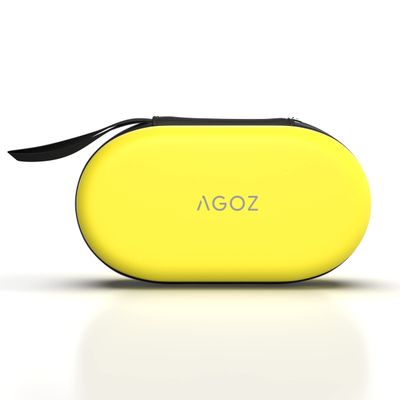 AGOZ Small Case for EMAY Portable EKG Heart Rate Monitor, SonoHealth, OXPROVO, FaceLake FL10, Travel Organizer Holder with Wrist Strap, Anti-Shock, Water Resistant, Carrying Storage Cover (Yellow)