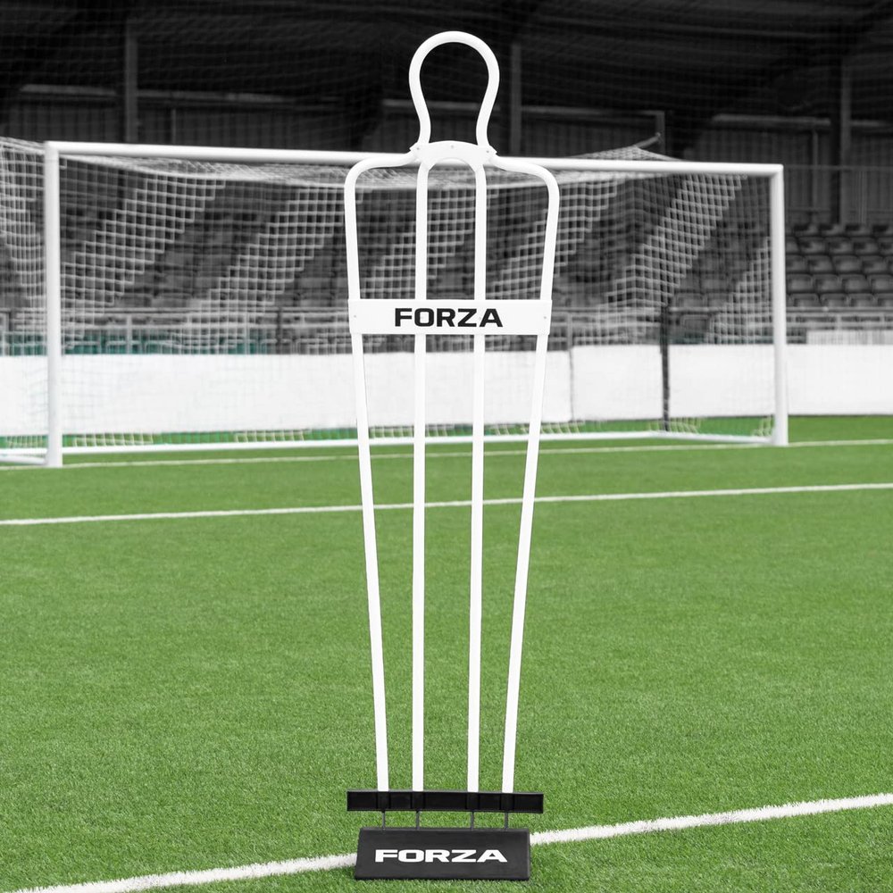 FORZA 6ft Airflow Soccer Mannequins - Free Kick Dummies | Soccer Training Equipment (with Bases, White, Pack of 1)