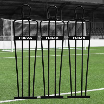 FORZA 6ft Airflow Soccer Mannequins - Free Kick Dummies | Soccer Training Equipment (Without Bases, Black, Pack of 3)