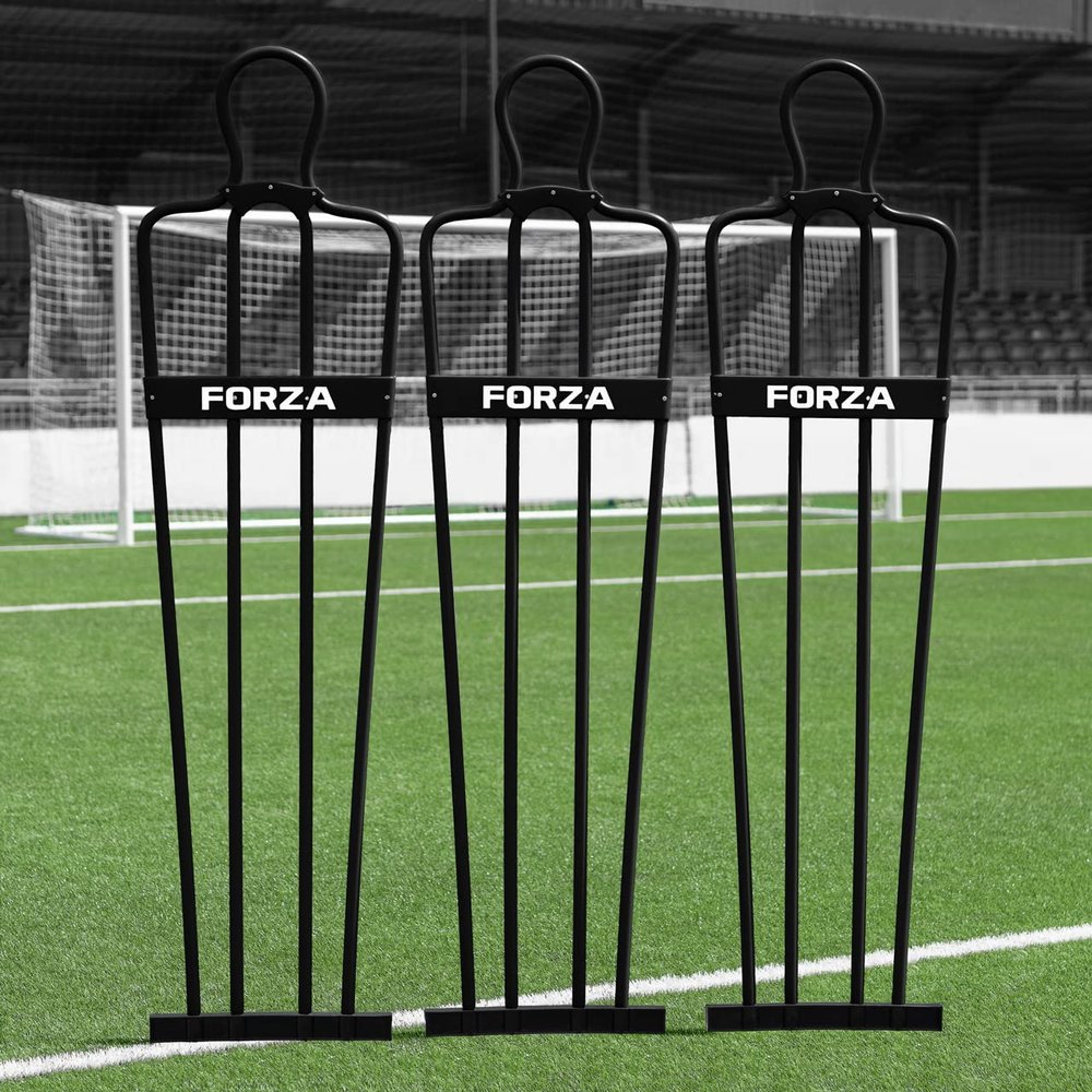 FORZA 6ft Airflow Soccer Mannequins - Free Kick Dummies | Soccer Training Equipment (Without Bases, Black, Pack of 3)
