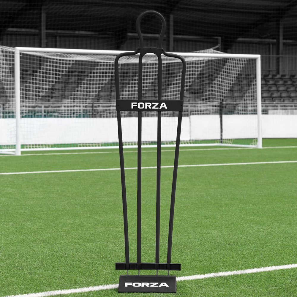 FORZA 6ft Airflow Soccer Mannequins - Free Kick Dummies | Soccer Training Equipment (with Bases, Black, Pack of 1)