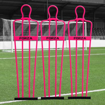 FORZA 6ft Airflow Soccer Mannequins - Free Kick Dummies | Soccer Training Equipment (Without Bases, Pink, Pack of 3)