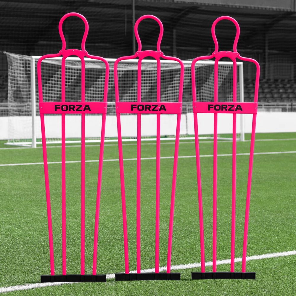 FORZA 6ft Airflow Soccer Mannequins - Free Kick Dummies | Soccer Training Equipment (Without Bases, Pink, Pack of 3)