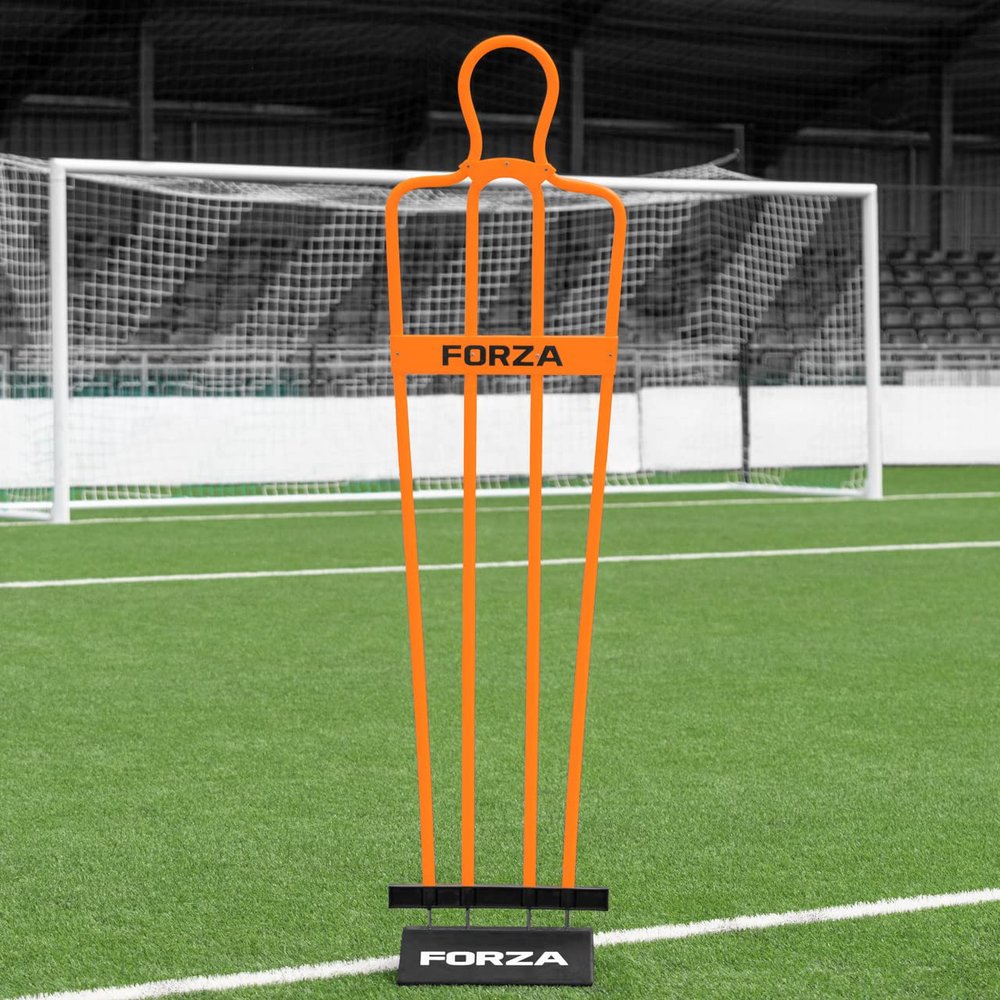 FORZA 6ft Airflow Soccer Mannequins - Free Kick Dummies | Soccer Training Equipment (with Bases, Orange, Pack of 1)