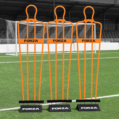 FORZA 6ft Airflow Soccer Mannequins - Free Kick Dummies | Soccer Training Equipment (with Bases, Orange, Pack of 3)