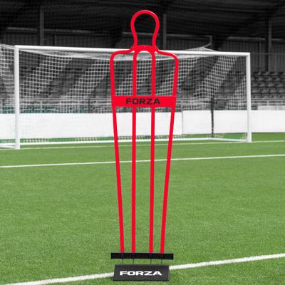FORZA 6ft Airflow Soccer Mannequins - Free Kick Dummies | Soccer Training Equipment (with Bases, Red, Pack of 1)