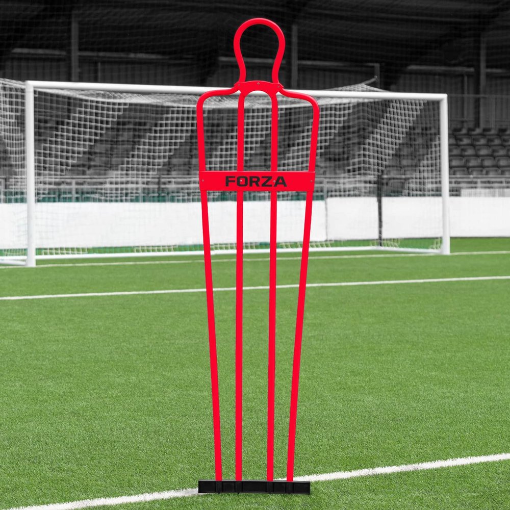 FORZA 6ft Airflow Soccer Mannequins - Free Kick Dummies | Soccer Training Equipment (Without Bases, Red, Pack of 1)