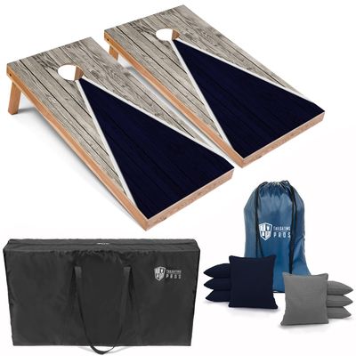 Tailgating Pros Lightweight Cornhole Game - 4'x2' Multicolor Pyramid Boards- Carrying Case & Set of 8 Corn Filled Bags