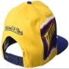 Mitchell & Ness Jumbotron Snapback Hat Adjustable Cap (Golden State Warriors Retro Yellow/Blue) view 2