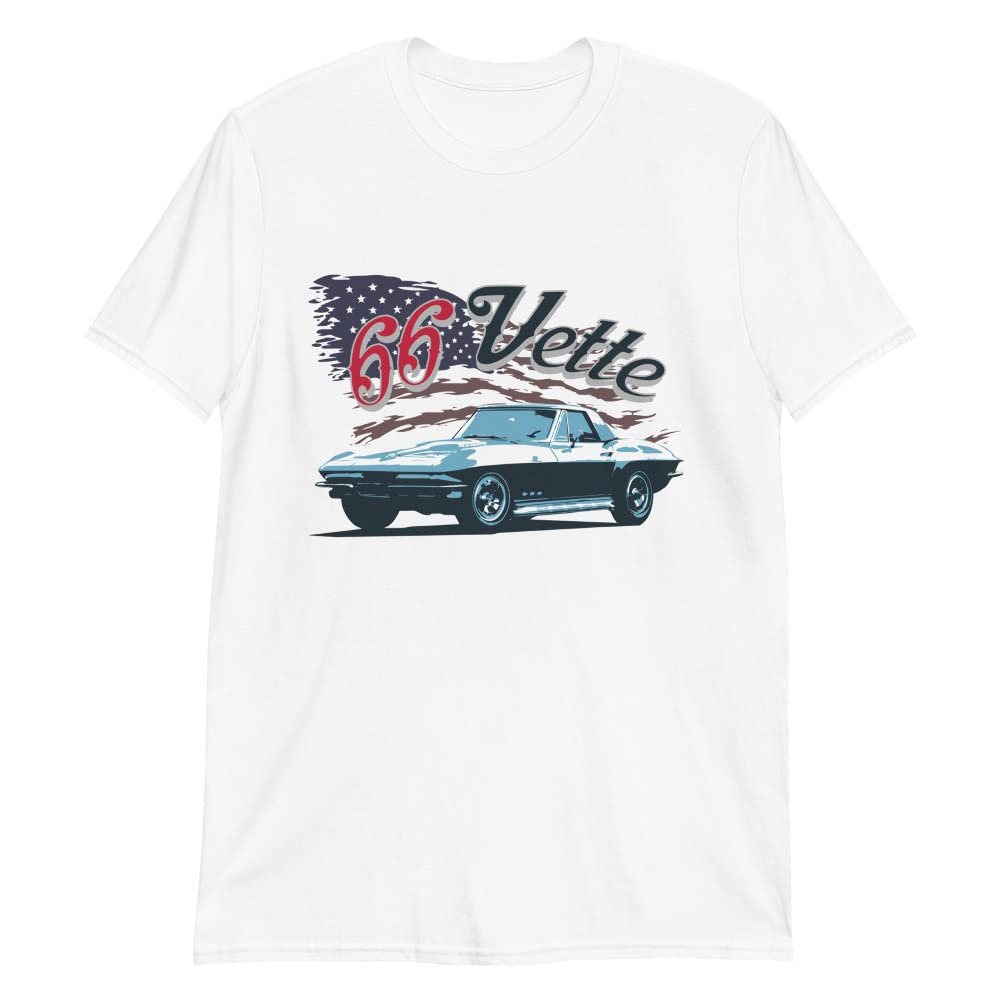 1966 Sports Car Convertible C2 Vette American Classic Collector T-Shirt White