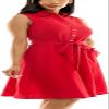Sharagano Womens Sleeveless Button Front Shirt Dress with Sweep, Crimsoruby, 12 view 2