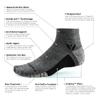 Swiftwick - FLITE XT TRAIL TWO, Trail Running and Hiking Socks (Stripe Red, Small) view 3