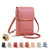 atcryih Anti-theft Leather Bag, Phone Crossbody Bags for Women, Touchscreen Phone Wallet PU Leather Crossbody Bag (4-Dark pink) view 1