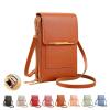 atcryih Anti-theft Leather Bag, Phone Crossbody Bags for Women, Touchscreen Phone Wallet PU Leather Crossbody Bag (5-Brown) view 1