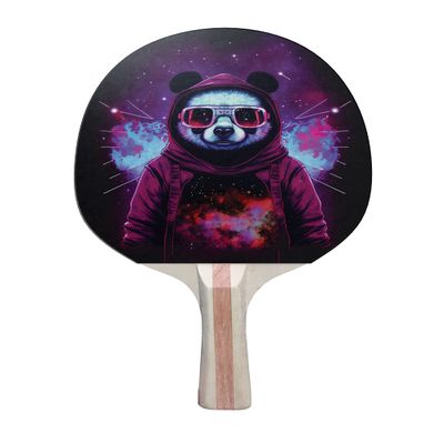 TigerTail Sports Cool Panda Colorful Design Ping Pong Paddle, Premium 5 Ply Table Tennis Racket (Red on Back)