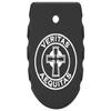 NDZ Performance Magazine Base Plate for Sig P365 X Macro & P365 Fuse  Laser Engraved Anodized Aluminum with Grooved Ridges  Black  Celtic Cross Veritas Aequitas Circle view 1