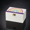Fox Valley Traders Custom Rainbow Children's Jewelry Box, Crafted with 100% Durable MDF, Clasp Closure and Metal Hinges, Kids Bedroom Dcor - Measures 6" Long x 4" Wide x 3" High Overall view 3