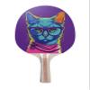 TigerTail Sports Cat Glasses Colorful Design Ping Pong Paddle, Premium 5 Ply Table Tennis Racket (Black on Back) view 1