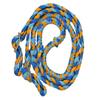 Showman Braided Blue & Yellow Nylon Barrel Reins w/Easy Grip Knots view 1