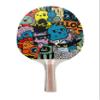 TigerTail Sports Hipster Group Colorful Design Ping Pong Paddle, Premium 5 Ply Table Tennis Racket (Red on Back) view 1