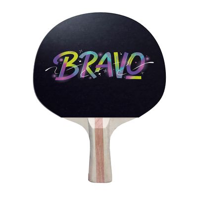 TigerTail Sports Bravo Colorful Design Ping Pong Paddle, Premium 5 Ply Table Tennis Racket (Red on Back)