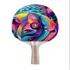 TigerTail Sports Geometric Bird Colorful Design Ping Pong Paddle, Premium 5 Ply Table Tennis Racket (Red on Back) view 1