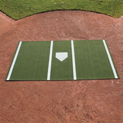 ProMounds On Deck Sports 12' X 6' Green Batting Mat Pro with Inlaid Home Plate