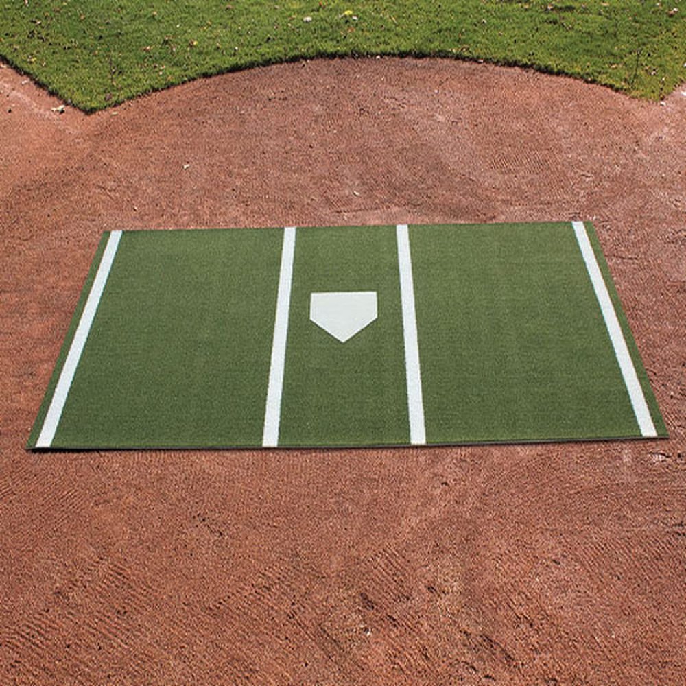 ProMounds On Deck Sports 12' X 6' Green Batting Mat Pro with Inlaid Home Plate
