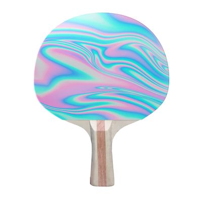 TigerTail Sports Holographic Colorful Design Ping Pong Paddle, Premium 5 Ply Table Tennis Racket (Black on Back)