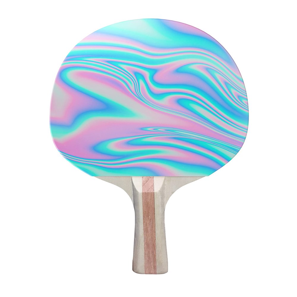 TigerTail Sports Holographic Colorful Design Ping Pong Paddle, Premium 5 Ply Table Tennis Racket (Black on Back)
