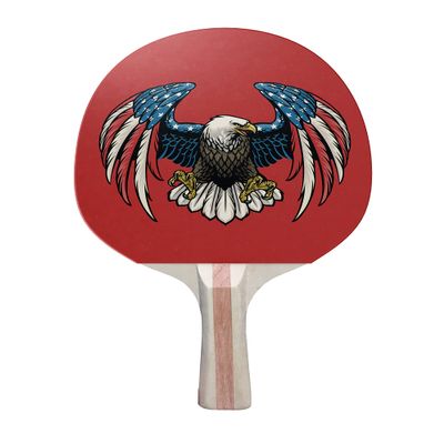 TigerTail Sports USA Flying Eagle Colorful Design Ping Pong Paddle, Premium 5 Ply Table Tennis Racket (Black on Back)