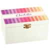 Fox Valley Traders Custom Rainbow Stripe Children's Jewelry Box, Crafted with 100% Durable MDF, Clasp Closure and Metal Hinges, Kids Bedroom Dcor - Measures 6" Long x 4" Wide x 3" High Overall