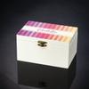 Fox Valley Traders Custom Rainbow Stripe Children's Jewelry Box, Crafted with 100% Durable MDF, Clasp Closure and Metal Hinges, Kids Bedroom Dcor - Measures 6" Long x 4" Wide x 3" High Overall view 3