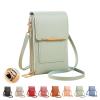 atcryih Anti-theft Leather Bag, Phone Crossbody Bags for Women, Touchscreen Phone Wallet PU Leather Crossbody Bag (7-Green) view 1