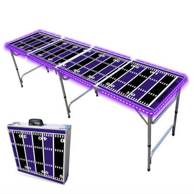 8-Foot Professional Beer Pong Table w/LED Lights - Baltimore Football Field