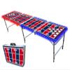 8-Foot Professional Beer Pong Table w/Cup Holes & LED Lights - New England Football Field view 1
